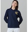 【オンライン限定】LACOSTE オーバーサイズ ワンポイント刺繍ロゴ ヘンリーネック長袖Tシャツ / ワッフルカットソー