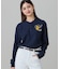 【オンライン限定】LACOSTE オーバーサイズ ワンポイント刺繍ロゴ ヘンリーネック長袖Tシャツ / ワッフルカットソー