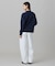 【オンライン限定】LACOSTE オーバーサイズ ワンポイント刺繍ロゴ ヘンリーネック長袖Tシャツ / ワッフルカットソー