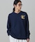 【オンライン限定】LACOSTE オーバーサイズ ワンポイント刺繍ロゴ ヘンリーネック長袖Tシャツ / ワッフルカットソー