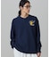 【オンライン限定】LACOSTE オーバーサイズ ワンポイント刺繍ロゴ ヘンリーネック長袖Tシャツ / ワッフルカットソー