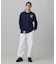 【オンライン限定】LACOSTE オーバーサイズ ワンポイント刺繍ロゴ ヘンリーネック長袖Tシャツ / ワッフルカットソー
