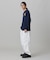 【オンライン限定】LACOSTE オーバーサイズ ワンポイント刺繍ロゴ ヘンリーネック長袖Tシャツ / ワッフルカットソー