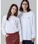 【オンライン限定】LACOSTE  オーバーサイズ 配色ラインリブ ロングスリーブTシャツ