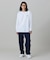 【オンライン限定】LACOSTE  オーバーサイズ 配色ラインリブ ロングスリーブTシャツ