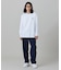 【オンライン限定】LACOSTE  オーバーサイズ 配色ラインリブ ロングスリーブTシャツ