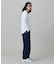【オンライン限定】LACOSTE  オーバーサイズ 配色ラインリブ ロングスリーブTシャツ