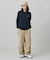 【オンライン限定】LACOSTE  オーバーサイズ 配色ラインリブ ロングスリーブTシャツ