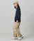 【オンライン限定】LACOSTE  オーバーサイズ 配色ラインリブ ロングスリーブTシャツ