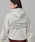 【オンライン限定】LACOSTE  オーバーサイズ フード刺繍ロゴ バックプリント プルオーバーパーカー