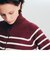 モールヤーンパネル ストライプ ジップセーター
