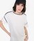 接触冷感 ワンポイントロゴ ピスネーム ボートネック パフスリーブ半袖Tシャツ