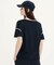 接触冷感 ワンポイントロゴ ピスネーム ボートネック パフスリーブ半袖Tシャツ
