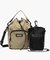 撥水 リサイクルナイロン 2way巾着バッグ ミニポーチ付き W18×H27×D12cm 4L