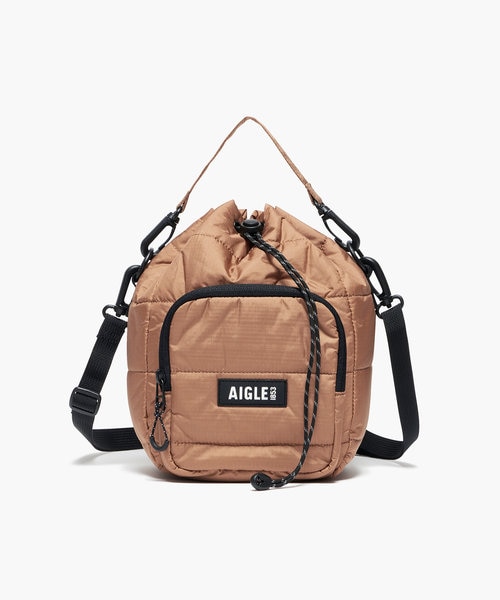 撥水 パディング キルティング 巾着バッグ ショルダーバッグ 2WAY