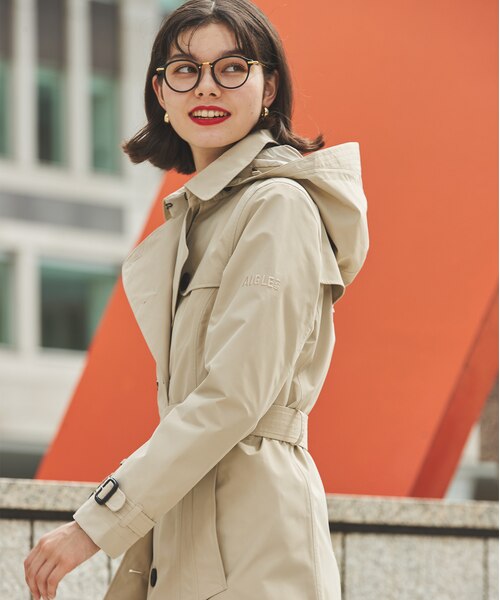 GORE-TEX 防水 透湿 防風 ゴアテックス フーデッドロングトレンチ