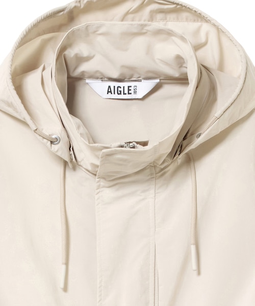 UVカット 撥水 形状記憶 ダブルジップフーデッドナイロンジャケット