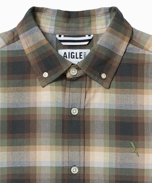 吸水速乾 オックスフォードボタンダウンチェックシャツ｜エーグルの