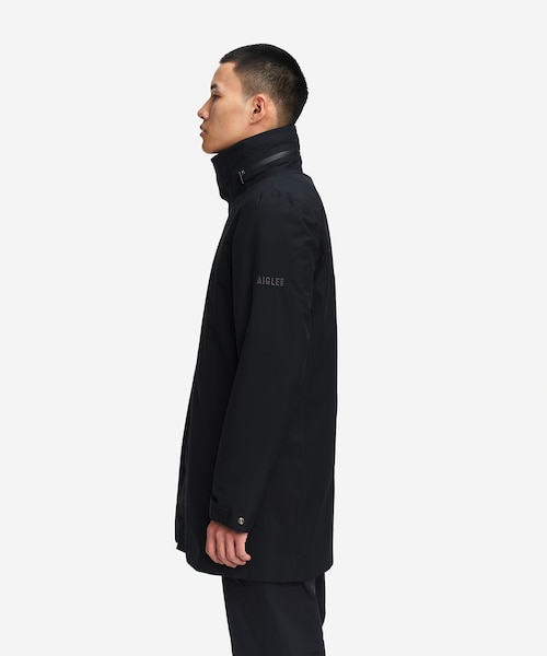 エーグル AIGLE ゴアテックス ロングフーデッドジャケット （ブラック