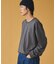 オーガニックコットン オーバーサイズ ワンポイントシリコンバッジロゴ ロングスリーブTシャツ