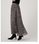 LEOPARD PLEATS FLARED SKIRT