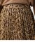 LEOPARD PLEATS FLARED SKIRT