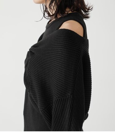 FRONT TWIST KNIT TOPS