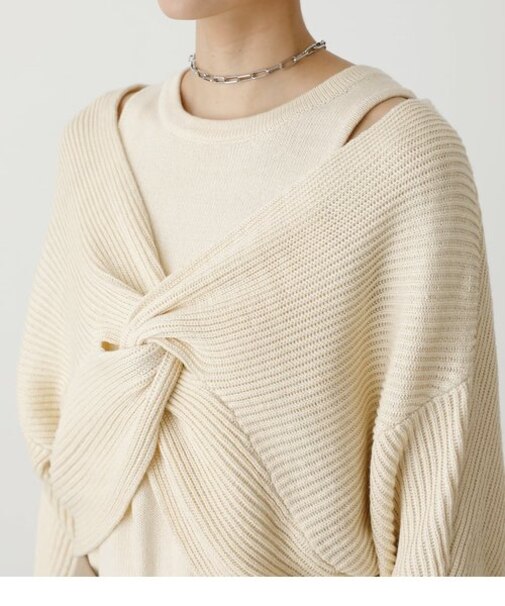 FRONT TWIST KNIT TOPS