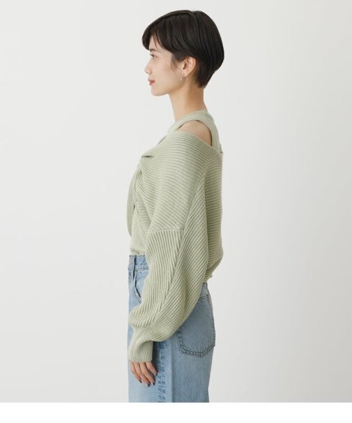 FRONT TWIST KNIT TOPS