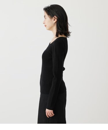 ASYMMETRY NECK L／S KNIT TOPS