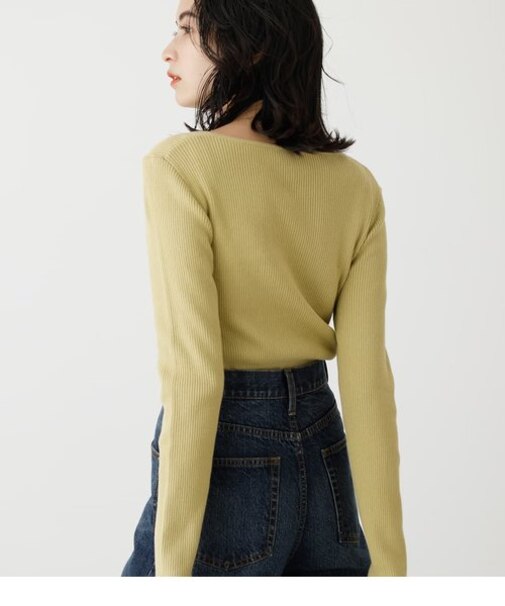 ASYMMETRY NECK L／S KNIT TOPS