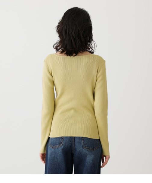 ASYMMETRY NECK L／S KNIT TOPS