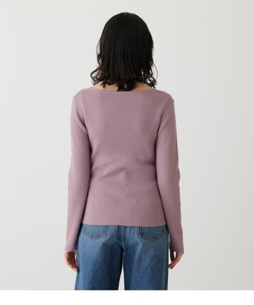 ASYMMETRY NECK L／S KNIT TOPS