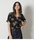 FRONT GATHER FLOWER BLOUSE
