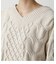 CHENILLE CABLE V／N KNIT TOPS