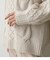 CHENILLE CABLE V／N KNIT TOPS