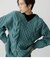 CHENILLE CABLE V／N KNIT TOPS