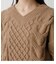 CHENILLE CABLE V／N KNIT TOPS