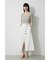 ASYMMETRY BUTTON SLIT SKIRT