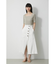 ASYMMETRY BUTTON SLIT SKIRT