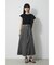 ASYMMETRY BUTTON SLIT SKIRT