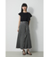ASYMMETRY BUTTON SLIT SKIRT