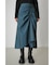 SHIRRING CHAMBRAY MIDI SKIRT