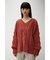 CHENILLE CABLE V／N KNIT TOPS