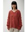 CHENILLE CABLE V／N KNIT TOPS