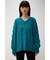 CHENILLE CABLE V／N KNIT TOPS