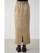 FAUX SUEDE SLIT SKIRT