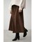 FAUX SUEDE PLEATED SKIRT