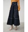 STITCH DENIM FLARE SKIRT
