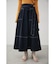STITCH DENIM FLARE SKIRT